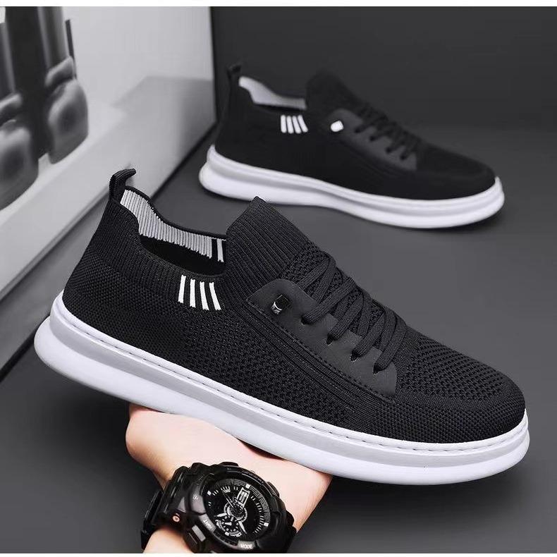 Men's shoes are fashionable and trendy, versatile, breathable, wear-resistant, non-slip and close-fitting. Men's board shoes 2025 new flying woven soc