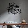 Винтажное Металлическое Настенное Искусство Домашнее Благословение Цитата Орнаментальный Завиток Декор Прочный Гостиная Подарок