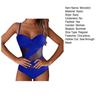 Women Monokini Spaghetti Strap See-through Mesh Low-cut Backless Slim Fit Swimming