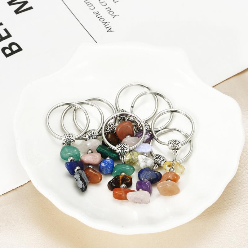 1 Piece Handmade Red Agate Card Combination Pendant Keyring Natural Stone Beads String Keychain Gifts