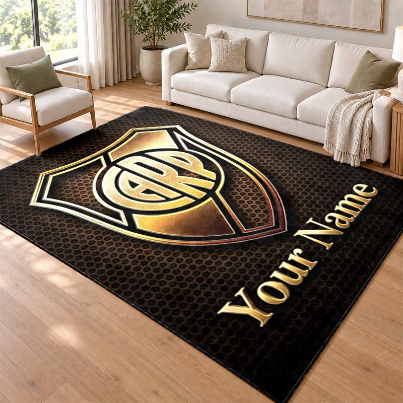 Atletico River Plate Custom Name Personalized Rug Non‑Slip Doormat Floor Carpet Housewarming Birthday Gift for Family Friends