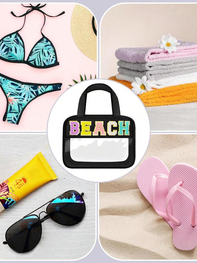 Прозрачная косметичка из ПВХ с пересечением границ - большая вместимость, многофункциональная, портативная сумка для хранения туалетных принадлежностей