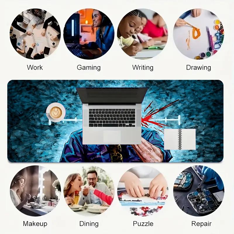 1Pc Blood Power Gaming Mouse Pad Keyboard Desk Mat Non-slip Rubber Lock Edge Waterproof Computer Mousepad for Office Home Decor Y131
