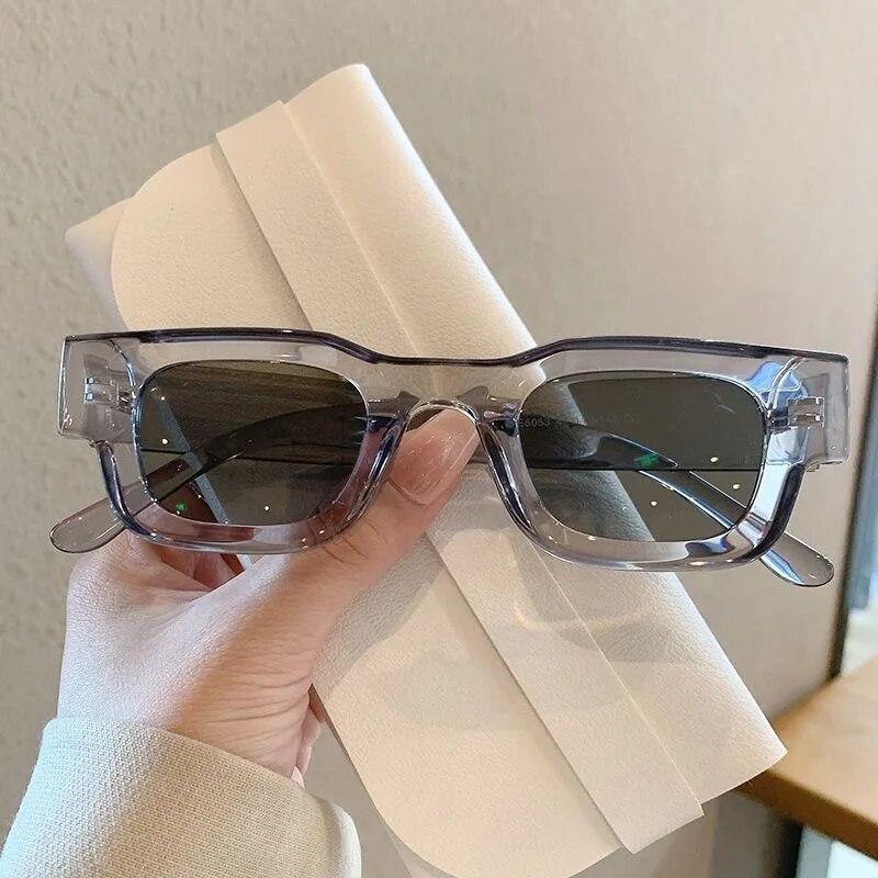 Small Rectangle Sunglasses Women Men Vintage Designer Square Luxury Sun Glasses Shades Female Camber Concave Sunglasses