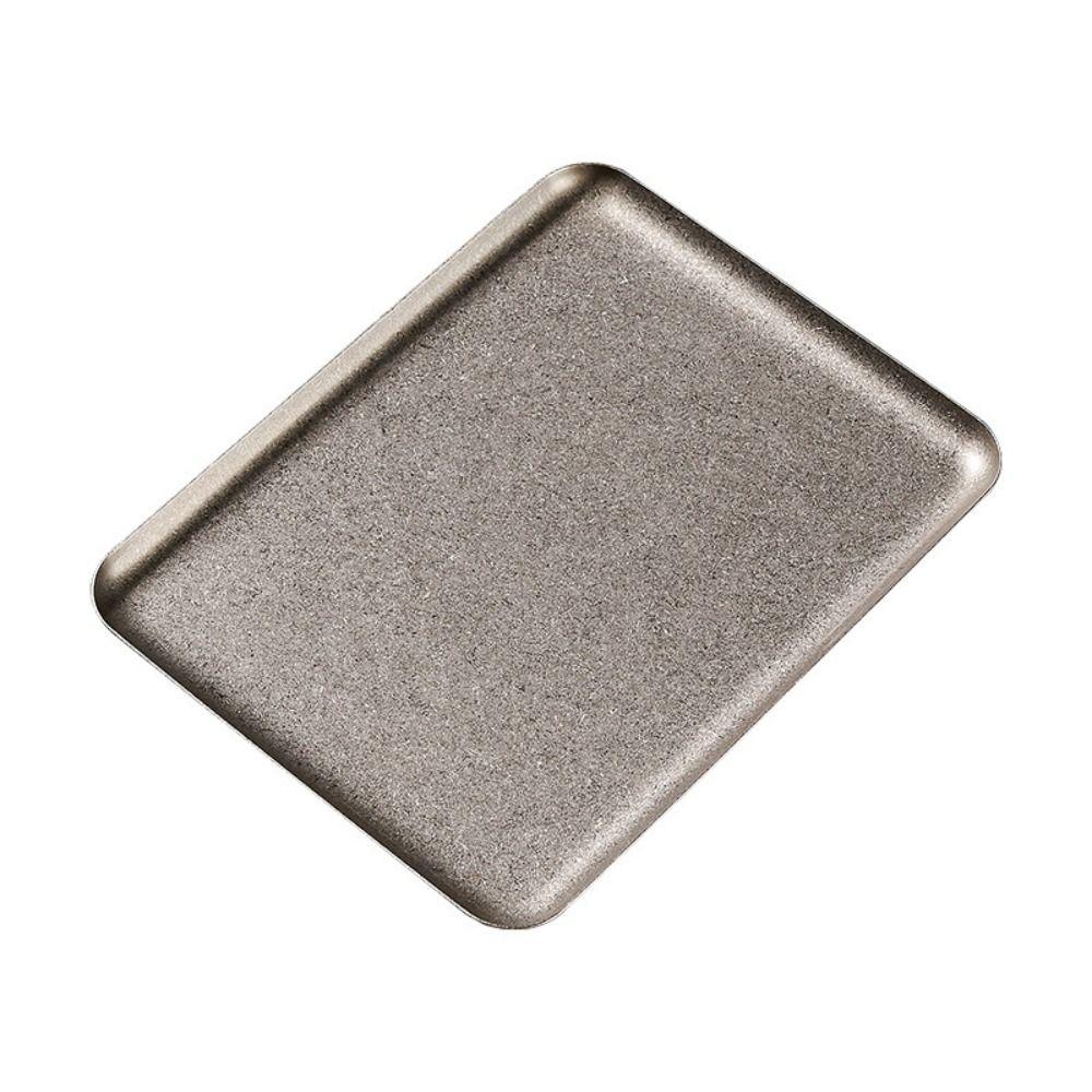 304 Stainless Stainless Steel Tray Vintage Silver Square Shape Dinner Plate Thickened Brushed Surface Steak Dish Dessert Display