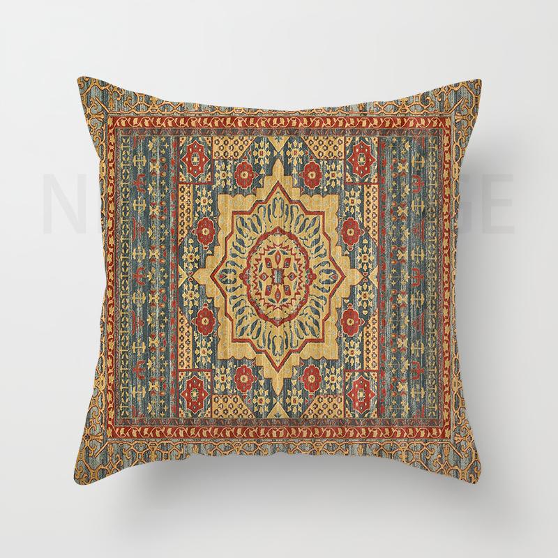 Red Moroccan Ethnic Short Plush Pillowcase Living Room Bedroom Sofa Cushion Cover Home Decor 40x40 45x45 50x50 60x60