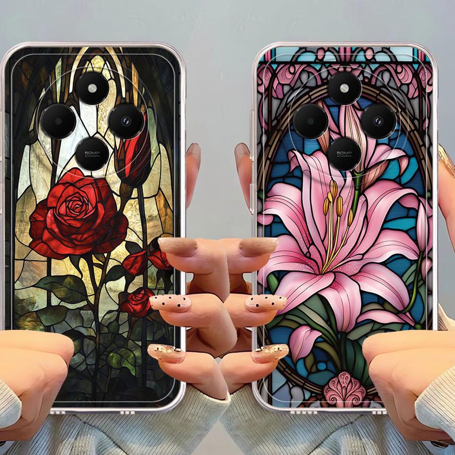 Phone Case for Xiaomi Mi 11 Lite 11T Pro Soft Phone Cover Colorful Window Flowers