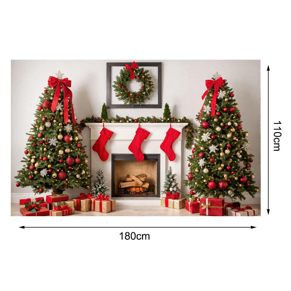 Large Polyester Merry Christmas Banner Outdoor and Home Garden Decorations for Holiday Party Backgrounds