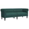 Chesterfield Sofa 3 Seater Dark Green Fabric