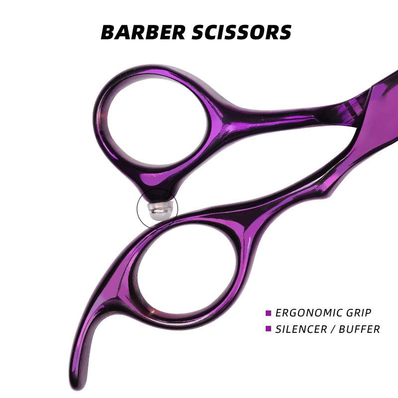 Stainless Steel Purple Hand-Shaped Thinning Scissors for Bangs and Straight Hair - Salon Stylist Special