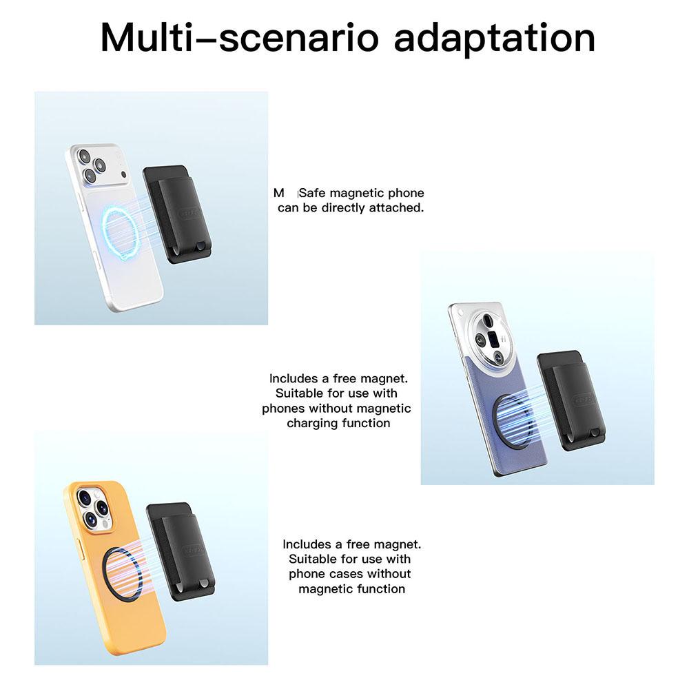 KEYSION Магнитный чехол-держатель для карт MagSafe для iPhone 17 16 15 Pro Max Samsung Huawei Эластичный кошелек-сумка из ПУ кожи Чехол для телефона