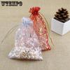 WTEMPO 100 шт. снежинки марлевые мешочки рождественские подарочные мешочки на шнурке ювелирные изделия конфеты печенье сумки для хранения свадебные праздничные вечеринки прозрачные марлевые мешочки