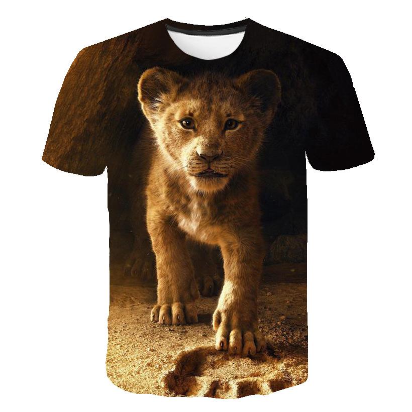 1-14 Years Children Short Sleeve T-Shirts Tiger Lion Animals Tshirt Baby Boys Girls Kids Summer Clothes Casual Oversized Tops