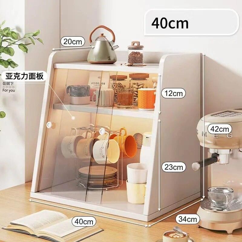 Kitchen Storage Rack Kitchen Acrylic Cup Storage Cabinet Desktop Storage Box Cup Shelf Tea Set Storage Rack Dustproof Cup Holder