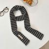 Y2K Harajuku Cotton Scarves Narrow Blue White Striped Scarf Women Fashionable Decorative Neckerchief Winter Warmth Long Scarf