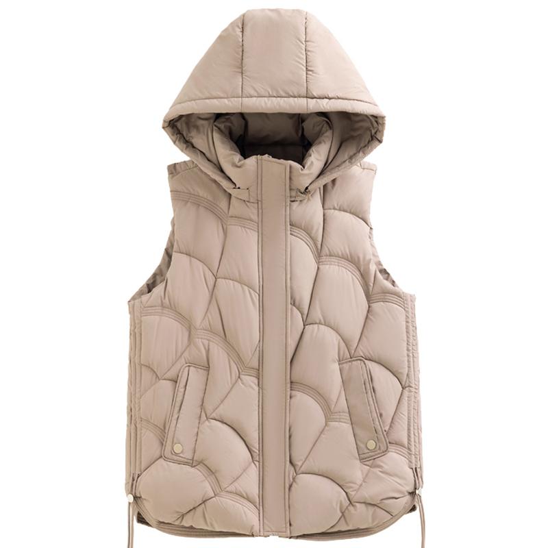 Plus Size Autumn Warm Vests for Women New Fashion Loose Women's Winter Coat Hooded Korean Style Cotton Padded Sleeveless Parka