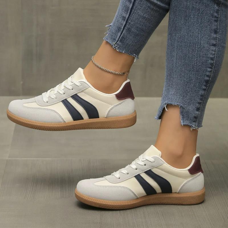 Women's Casual Flat Bottom Sports Shoes Color Block Retro INS Summer New Style Polyurethane Upgraded Version Rubber Sole