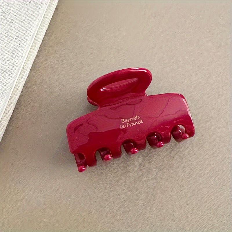 Korean Retro Gold Label Acrylic Shark Clip - Minimalist Square Design