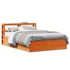 VidaXL Bed Frames and Headboard Wax Brown 140x200 Cm Pine Wood, Bedroom Furniture, Bed Base, Wooden Bed, 3306344