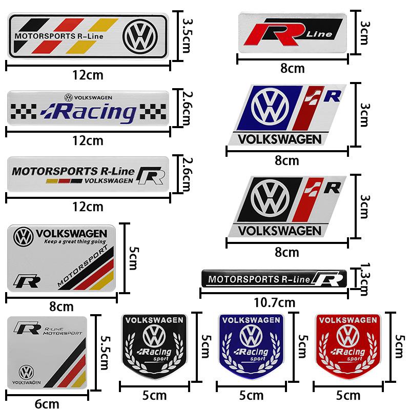 Hub Caps 1Pcs For Volkswagen GTI R-Line R Polo Golf Passat Scirocco Jetta Beetle T39 Tiguan Arteon Car Styling Aluminum Alloy Badge