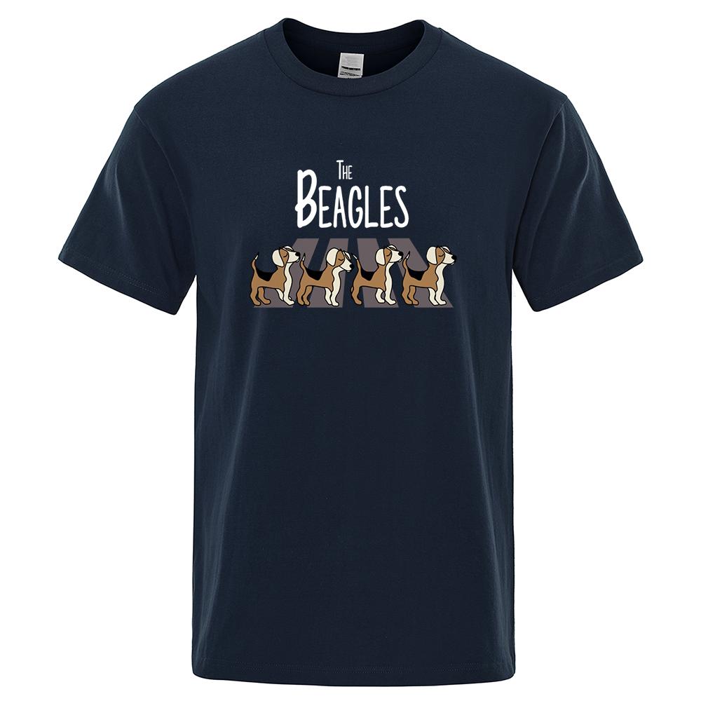 Мужская футболка Beagles Повседневная хлопковая футболка Одежда Креативность Летний Бренд Свободная Хлопок Экологически чистый Короткий рукав Мужская футболка