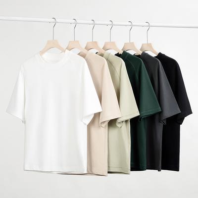 Повседневная мужская футболка из плотного хлопка с рукавами реглан, летняя модная брендовая однотонная свободная футболка с коротким рукавом, женская белая футболка