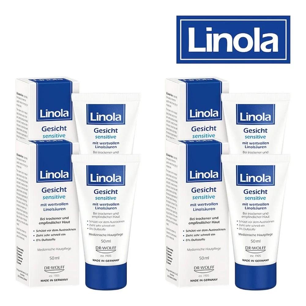 Linola Face Sensitive Cream 50ml (4 Pieces) Moisturizing for Sensitive Face