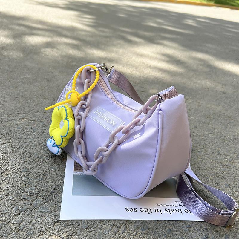 2025 новая нейлоновая сумка на плечо с цепочкой, сумка подмышку, модная повседневная маленькая квадратная сумка