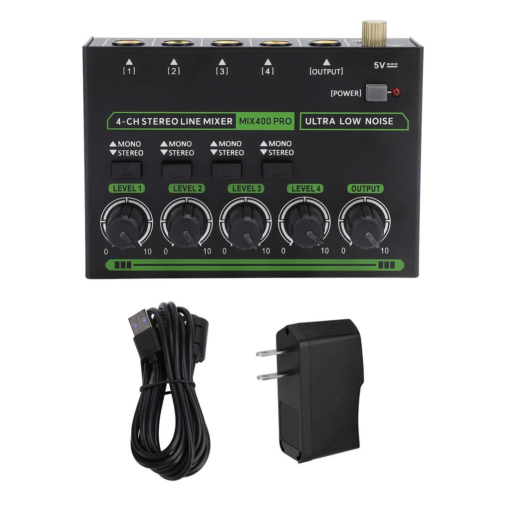 4-канальный микшер RGB Light Low Noise Multifunction DJ Controller Sound Mixer для записи музыки