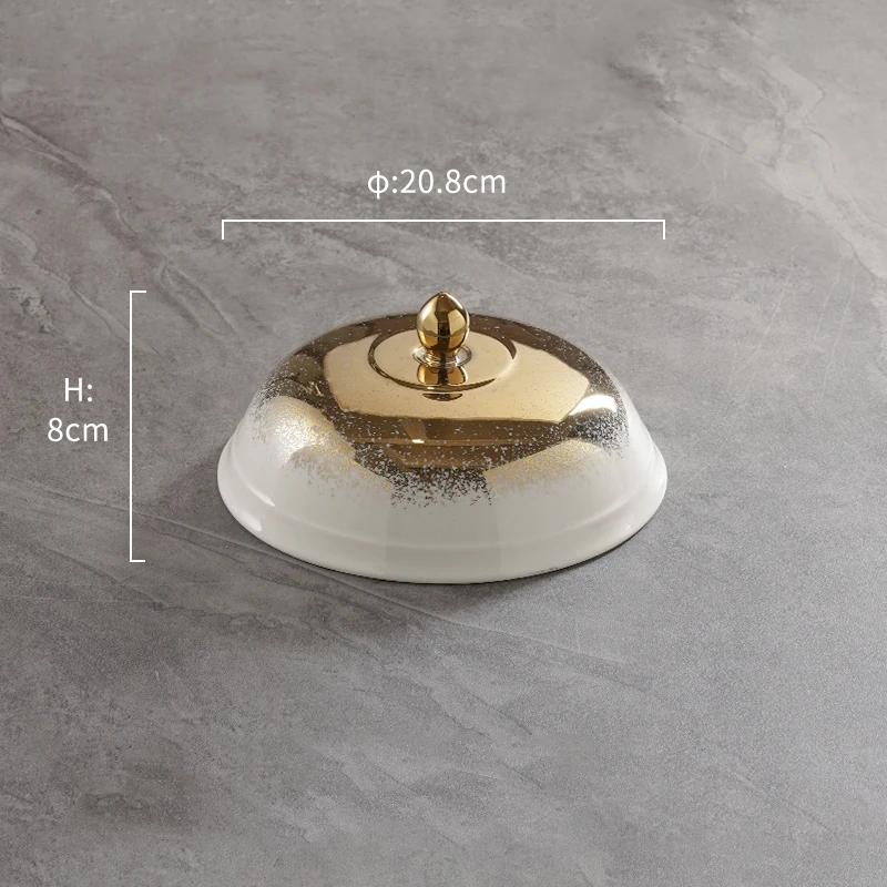 Легкий роскошный ресторанный керамический набор тарелок, креативная круглая тарелка с морскими ушками и морскими огурцами, изысканная десертная бытовая посуда