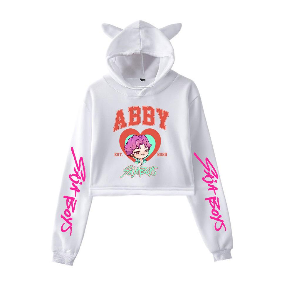 Мода Kpop Охотники на демонов Саджа Бой Кроп-топы Женская толстовка Длинный рукав Модная толстовка для девочек