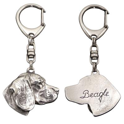 Beagle – Silver-plated Key Ring with Dog, Handbag Decoration |