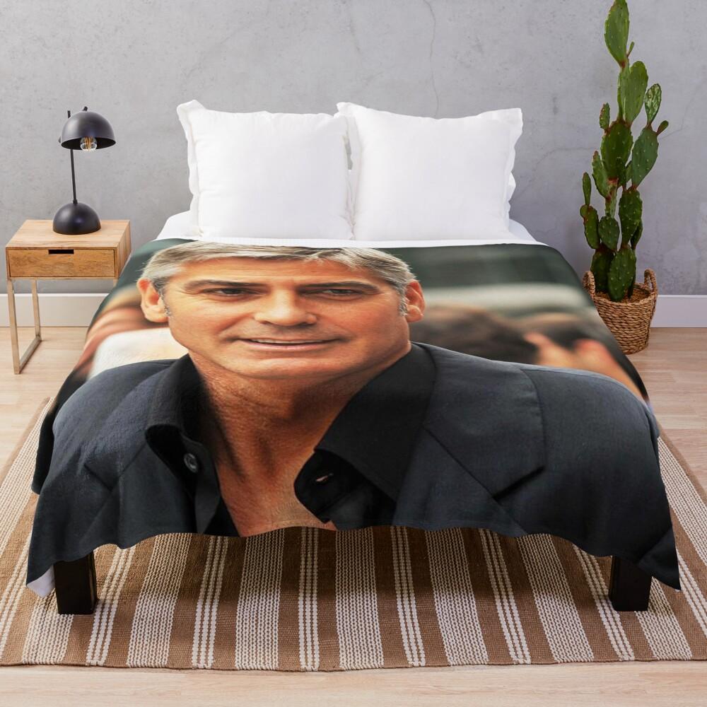 George Clooney Photo Art Throw Blanket
