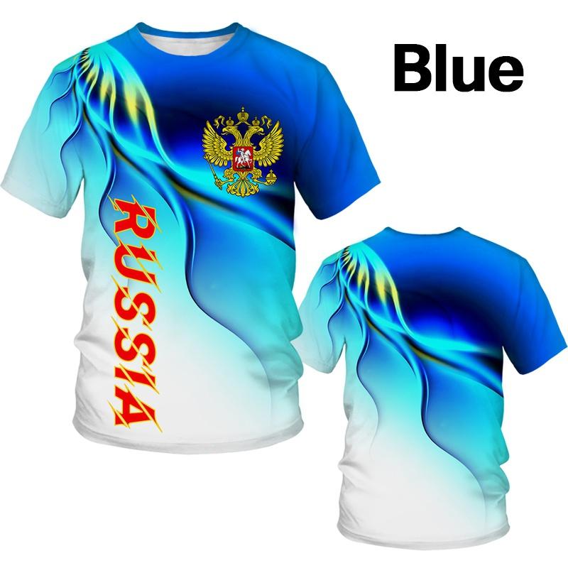 2022 3D Eagle Russia Flag Summer Fashion Street Style Printed T Shirt Men Moscow O Neck T Shirt Fashion