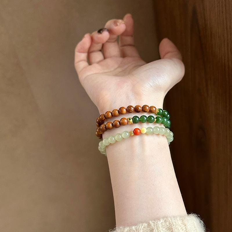 Натуральный нанхонский нефрит Хэтянь, браслет из бусин из пчелиного воска, модный простой высококлассный браслет, новые китайские свежие украшения для женщин