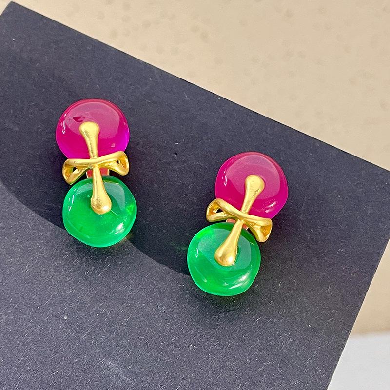 Классические серьги среднего размера для женщин и девочек с эмалью и цветком, серьги-клипсы, винтажные элегантные женские вечерние аксессуары для банкетов высокого класса, ювелирные изделия