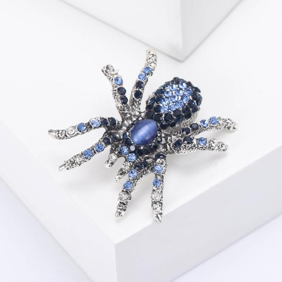 Винтажный стиль, брошь для пальто, блестящие стразы, декор в форме паука, шаль, булавка для шарфа, мужской костюм, пальто, простой значок, модные аксессуары