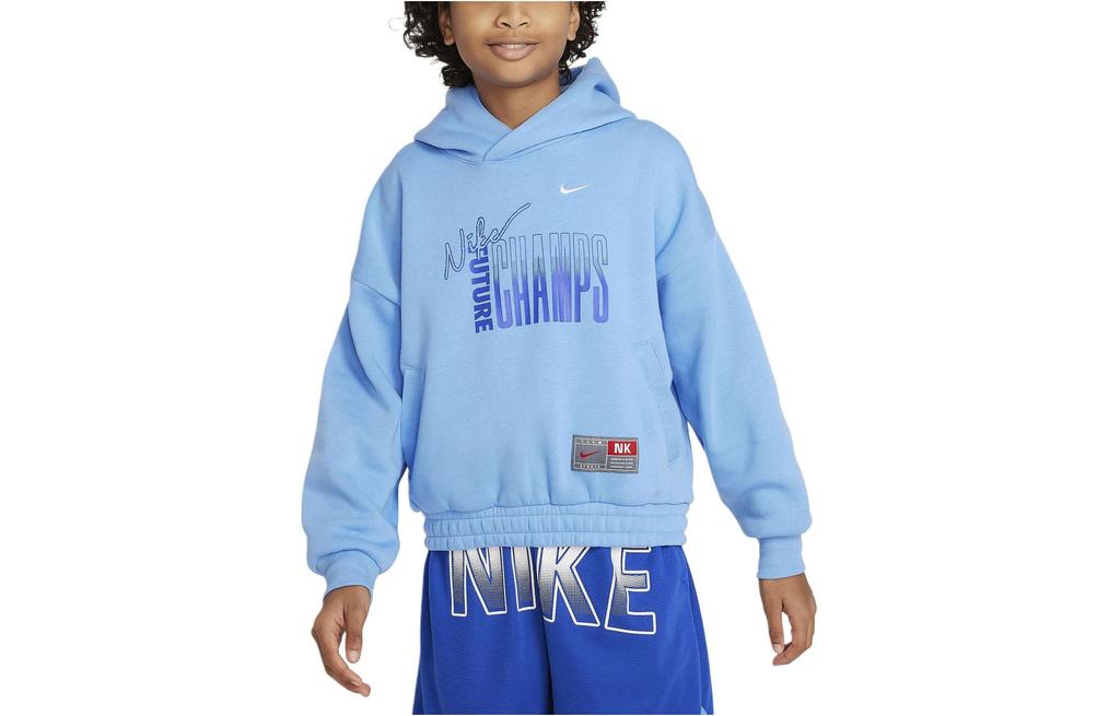 Nike Детская одежда Пуловер Флисовая толстовка с капюшоном Синий Детская FN8355-412