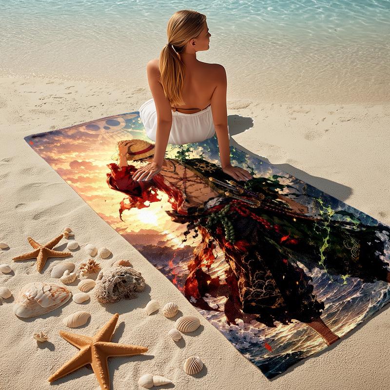 One Piece Stylish Digital Printing Beach Towel Quick‑Drying Absorbent Blanket for Beach Pool Gym Travel C319