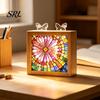 LED Night Light for Kids Acrylic Puzzle Light, 2-In-1 USB Royal Iris Bloom Jigsaw Lamp, Desktop Office DIY Creative Home Ambient Bedroom Living