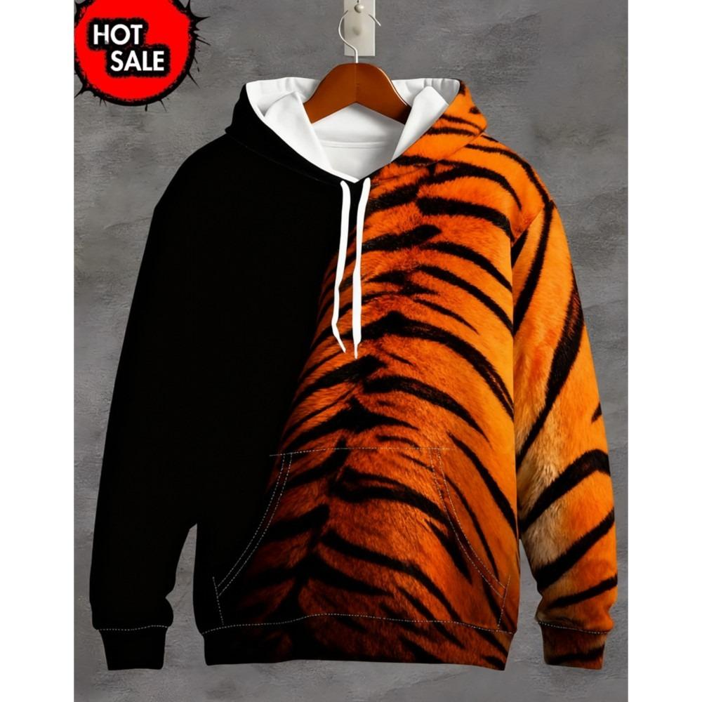 Fashion Animal Hoodies For Man Tiger 3D Print Fall Sweatshirt Hoodie Street Casual Sweatshirt Y2K Oversized Unisex Clothes