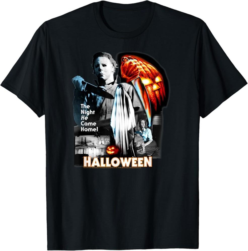 Хэллоуинский коллаж-постер футболка