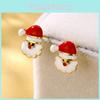 Изысканные Геометрические Серьги с Рождественским Оленем и Сантой из Сплава Модная Бижутерия Подарок