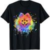 Colorful Splash Art Pomeranian Portrait Pom Puppy Owner T-Shirt