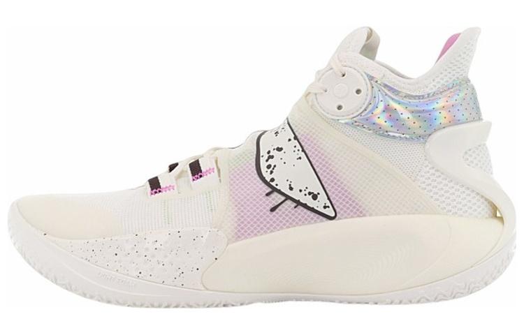 Li Ning SONIC 9 Cushioning Slip Resistant Abrasion Resistant Coverage Support Mid top Basketball Shoes Men's White ABAR011-7