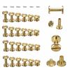 20pcs Solid Brass Binding Screws Nail Stud Rivets For Photo Album Leather Craft Studs Belt Wallet Fasteners Flat/Arc Cap