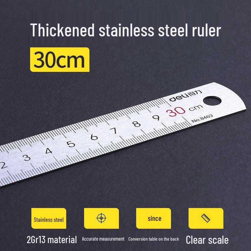 Линейка из нержавеющей стали, 15/20/30/50см - Прецизионный офисный инструмент