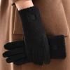 Новые зимние перчатки из полар-флиса с сенсорным экраном, с полными пальцами, для вождения, варежки, теплые, ветрозащитные, лыжные перчатки, женские