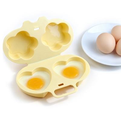 Яйцеварка для микроволновой печи с шарнирной крышкой из полипропилена пищевого качества, с отдельными отделениями для приготовления 2 яиц на завтрак
