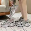 Серебристые кроссовки для папы женские новые весенне-осенние универсальные в стиле Сяосянфэн повседневные спортивные туфли на платформе кроссовки для бега